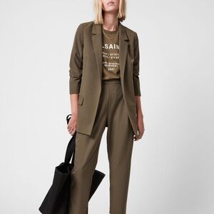 All Saints Aleida 3-Piece Olive Green Pantsuit